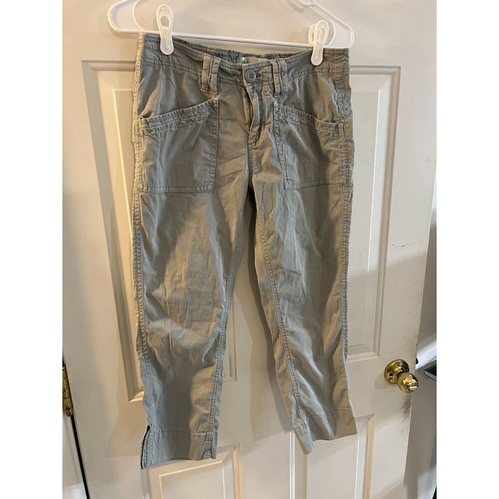 Aventura Gray Organic Cotton Capri Utility Pants Cargo Pockets Hiking Gorpcore 4